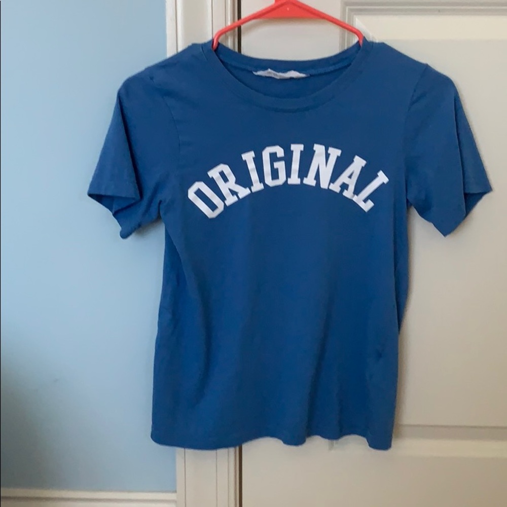 h and m blue original t shirt